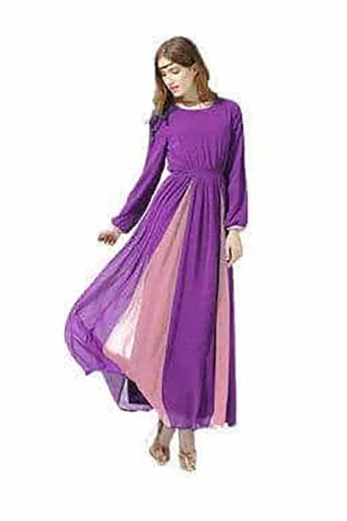 6. Model Dress Sifon - Model Kebaya Muslim Untuk Orang Gemuk
